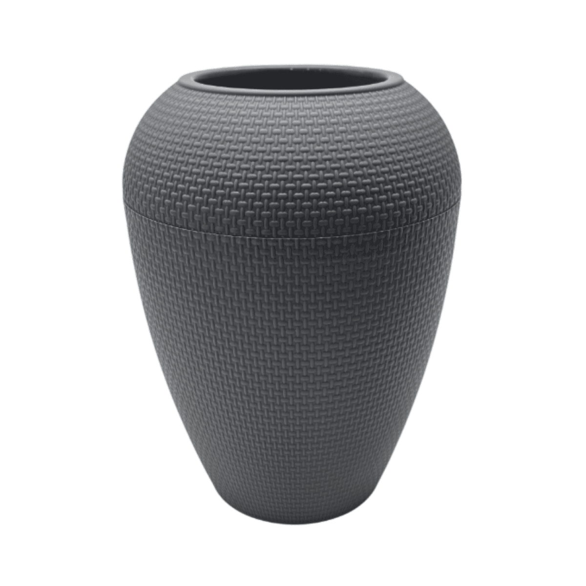 Set 2 Maceteros Plastico Redondo Ovalado Moderno Textura M - Fliperex