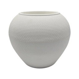 Macetero Plastico Redondo Ovalado Moderno Con Textura S - Fliperex