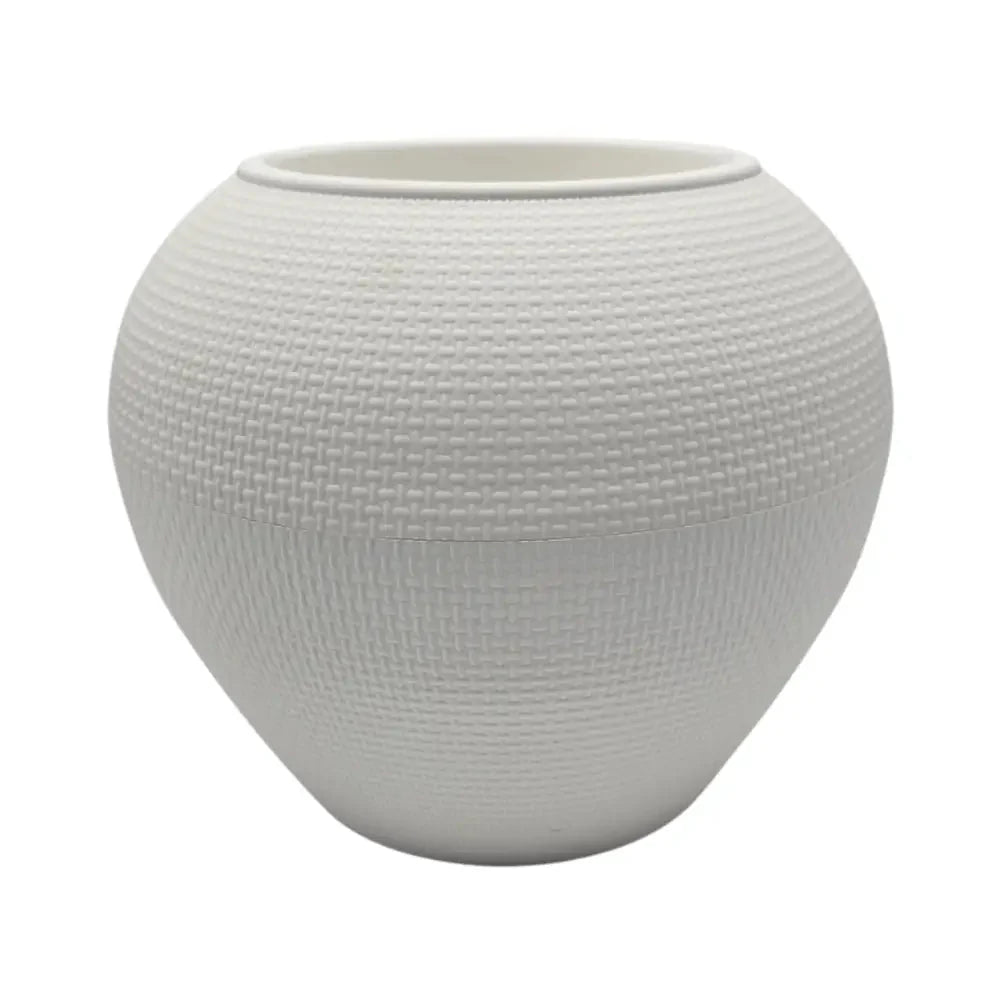 Macetero Plastico Redondo Ovalado Moderno Con Textura S - Fliperex