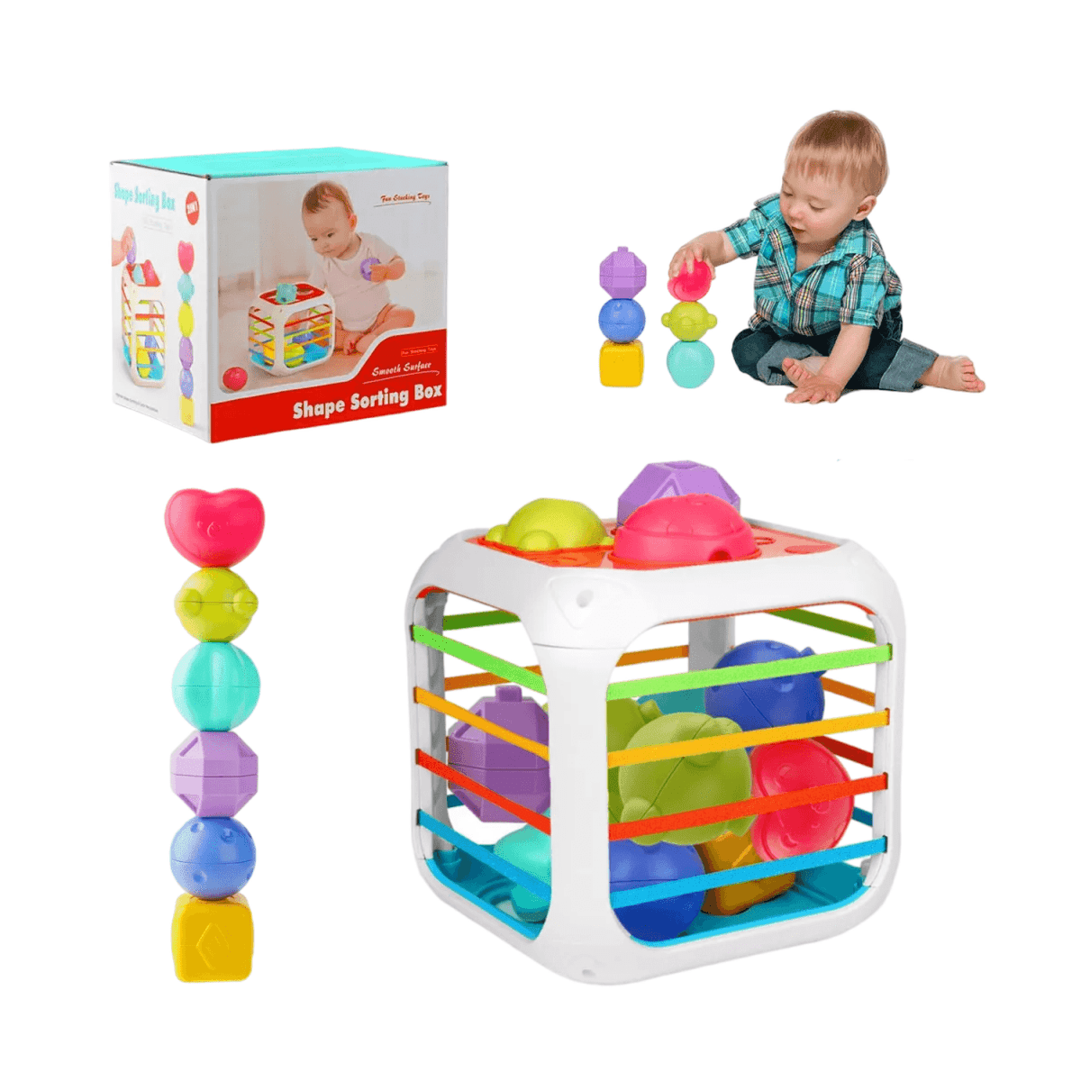 Cubo Sensorial De Clasificacion Creativo Educativo Bebe - Fliperex