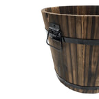 Macetero De Madera Tipo Barril Para Jardin Terraza Planta L