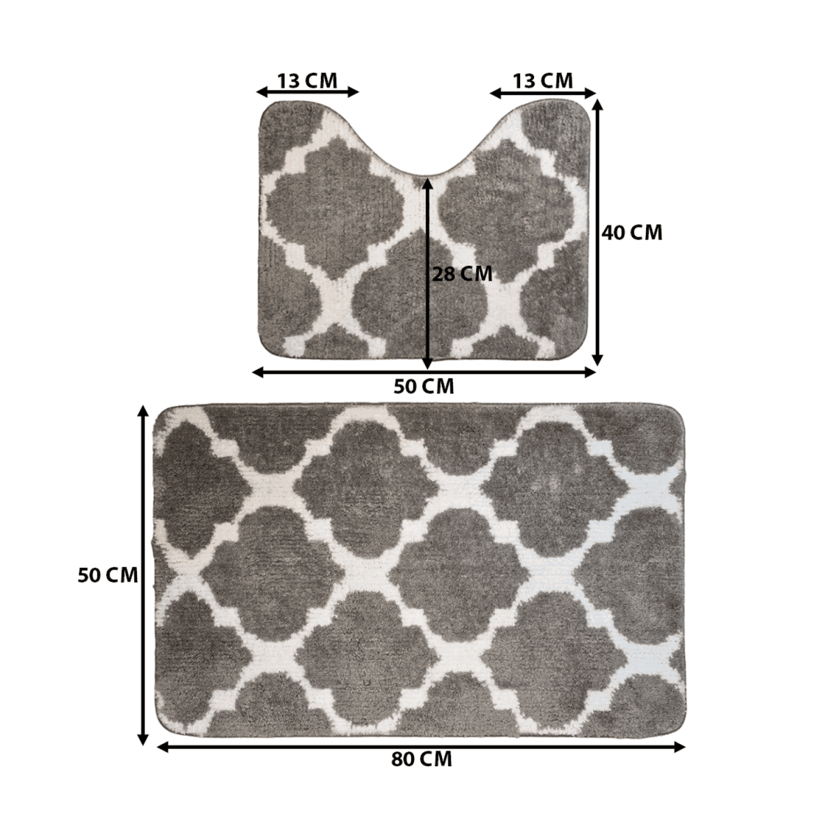 Conjunto De 2 Alfombra De Baño Suaves Absorventes Microfibra - Fliperex