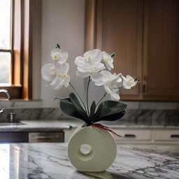 Planta Artificial Orquidea Decorativa Macetero De Ceramica M - Fliperex