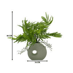 Planta Artificial Helecho Decorativa Macetero De Ceramica - Fliperex
