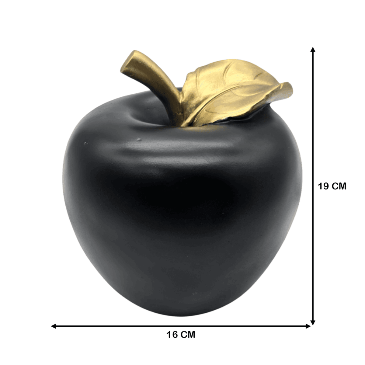 Figura Adorno De Manzana Negra Decorativa En Resina Moderna - Fliperex