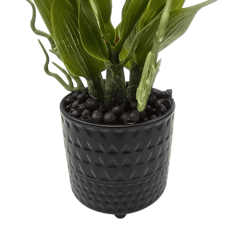 Planta Artificial Orquidea Amarillo Decorativa Macetero Loza - Fliperex