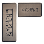 Set 2 Alfombras De Cocina Goma Antideslizante Diseño Kitchen - Fliperex