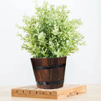 Macetero De Madera Tipo Barril Para Jardin Terraza Planta XS