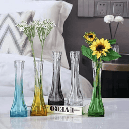 Set 2 Floreros Decorativos De Vidrio Pequeño Tonalidad Humo - Fliperex