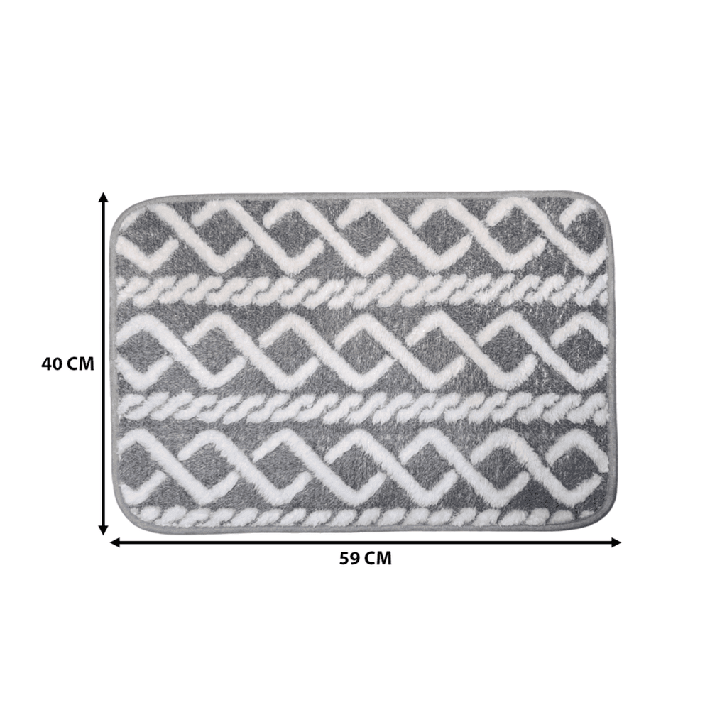 Alfombra De Baño Piso Extra Suave y Absorbente Diseño Trenza - Fliperex