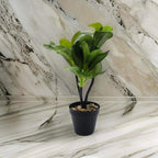 Planta Artificial Hoja Verde Deco Macetero Plastico Negro - Fliperex