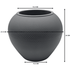 Set 2 Maceteros Plastico Redondo Ovalado Moderno Textura L - Fliperex