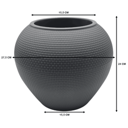 Set 2 Maceteros Plastico Redondo Ovalado Moderno Textura L - Fliperex