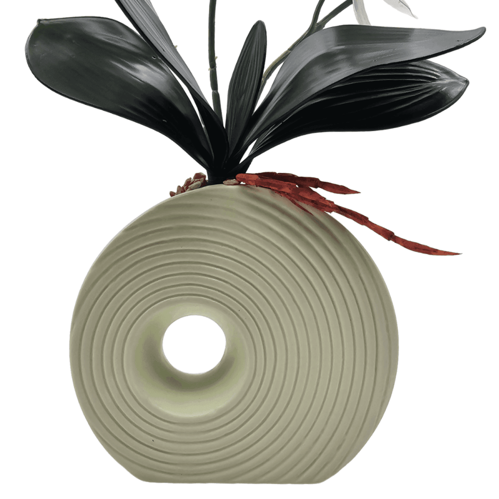 Planta Artificial Orquidea Decorativa Macetero De Ceramica M - Fliperex