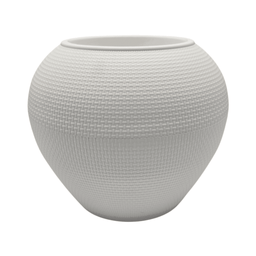 Set 2 Maceteros Plastico Redondo Ovalado Moderno Textura L - Fliperex