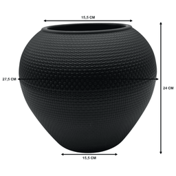 Macetero Plastico Redondo Ovalado Moderno Con Textura L - Fliperex