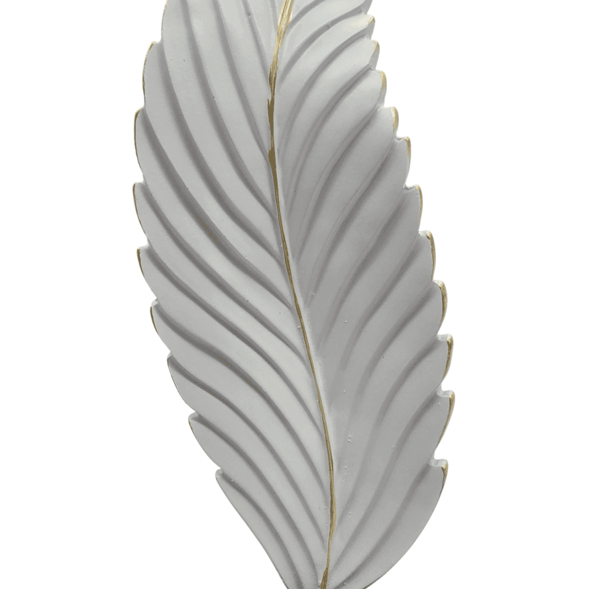 Figura Adorno De Hoja Blanca Decorativa En Resina Moderna S - Fliperex