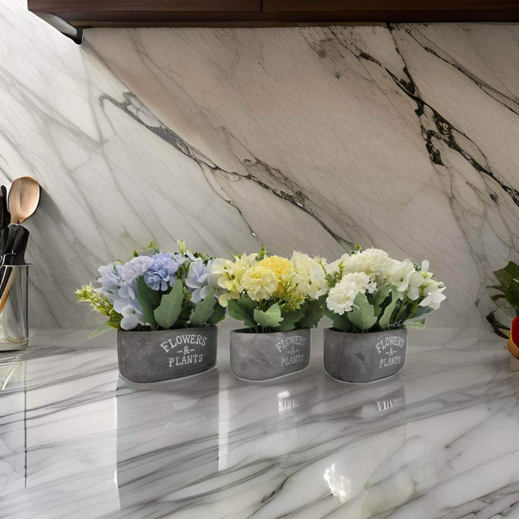 Planta Artifiical Macetero De Cemento Flowers And Plants - Fliperex