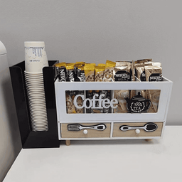 Caja De Te 4 Divisiones Con Cajones Estacion De Café Oficina - Fliperex