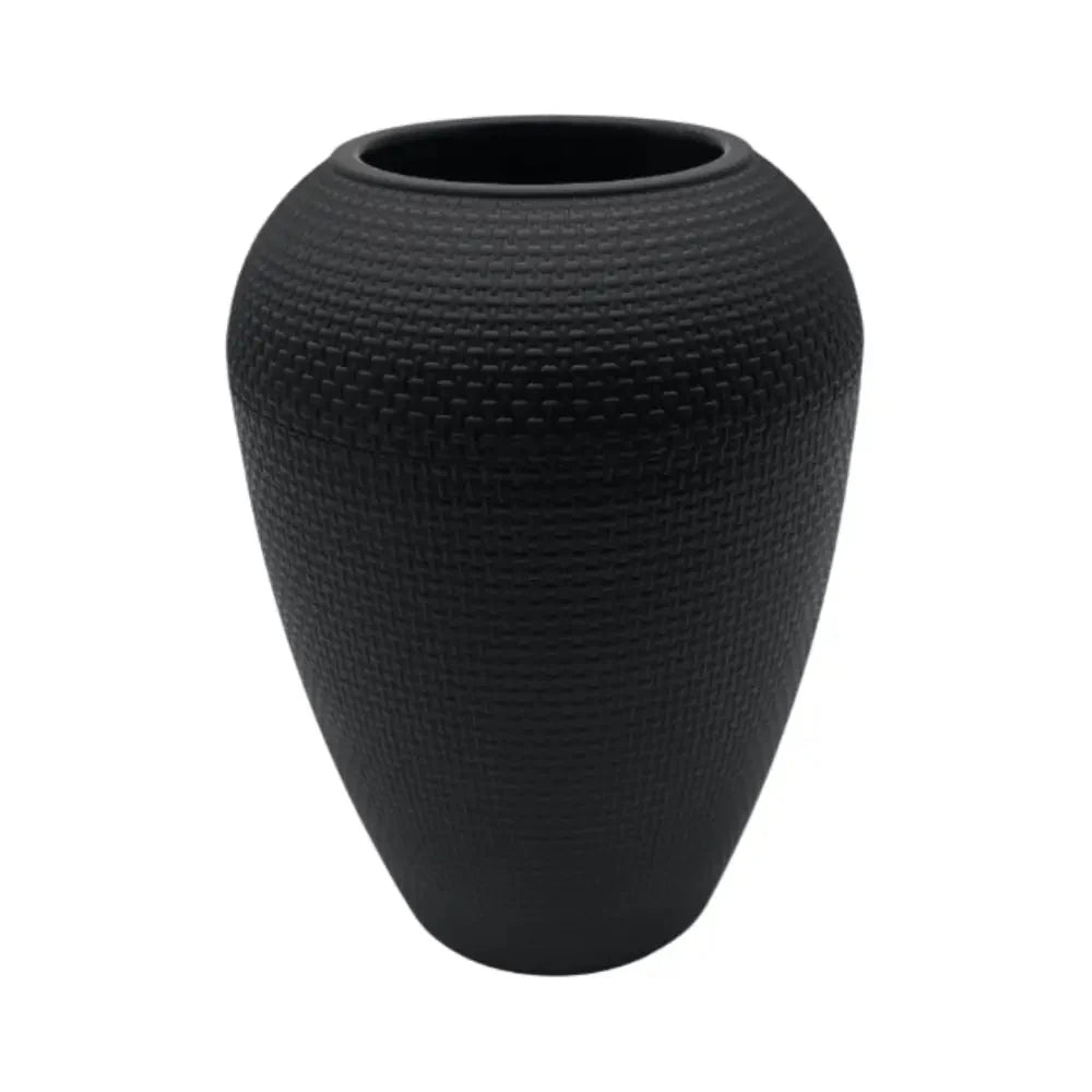 Macetero Plastico Redondo Ovalado Moderno Con Textura M - Fliperex