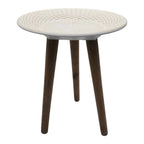 Mesa De Centro Redonda Blanca Mesa Lateral Auxiliar Living - Fliperex