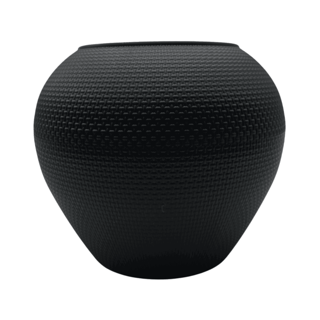 Macetero Plastico Redondo Ovalado Moderno Con Textura L - Fliperex