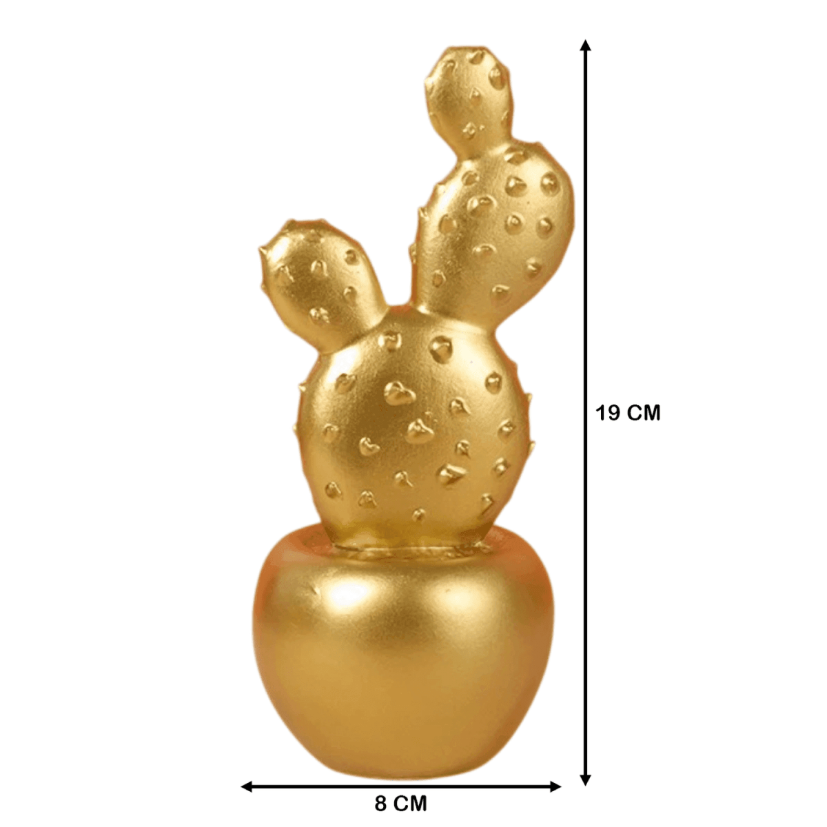 Adorno Cactus De Resina Dorado Decoracion Mesa Oficina D1 - Fliperex