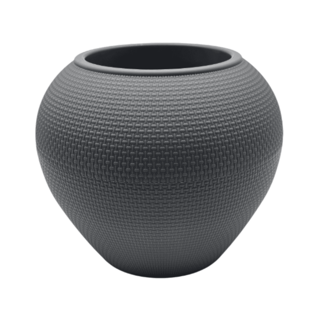 Set 2 Maceteros Plastico Redondo Ovalado Moderno Textura L - Fliperex