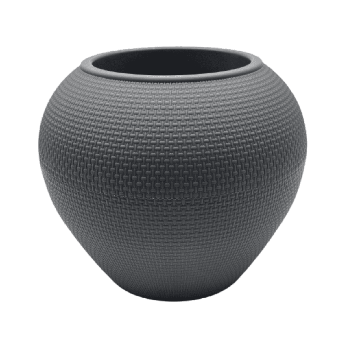 Set 2 Maceteros Plastico Redondo Ovalado Moderno Textura L - Fliperex