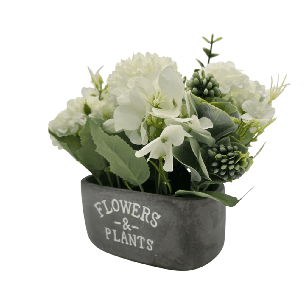 Planta Artifiical Macetero De Cemento Flowers And Plants - Fliperex
