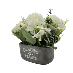 Planta Artifiical Macetero De Cemento Flowers And Plants - Fliperex