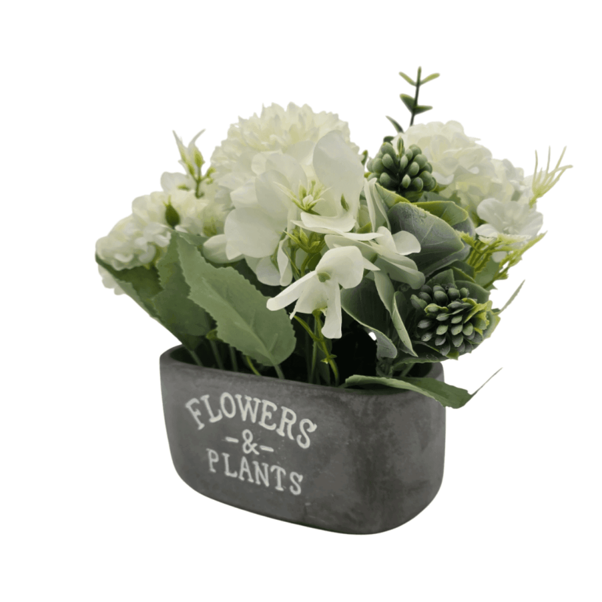 Planta Artifiical Macetero De Cemento Flowers And Plants - Fliperex