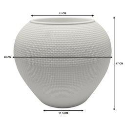 Set 2 Maceteros Plastico Redondo Ovalado Moderno Textura S - Fliperex