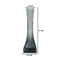 Florero Decoratico De Vidrio Transparente Base Oscura Simple - Fliperex