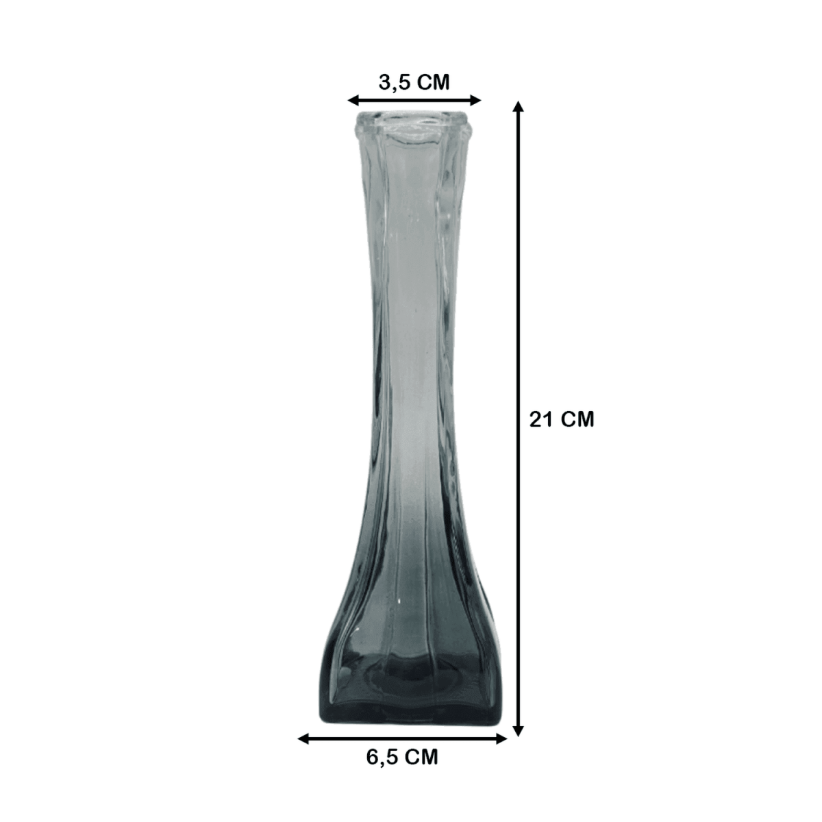 Florero Decoratico De Vidrio Transparente Base Oscura Simple - Fliperex