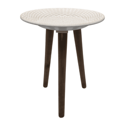 Mesa De Centro Redonda Blanca Mesa Lateral Auxiliar Living - Fliperex