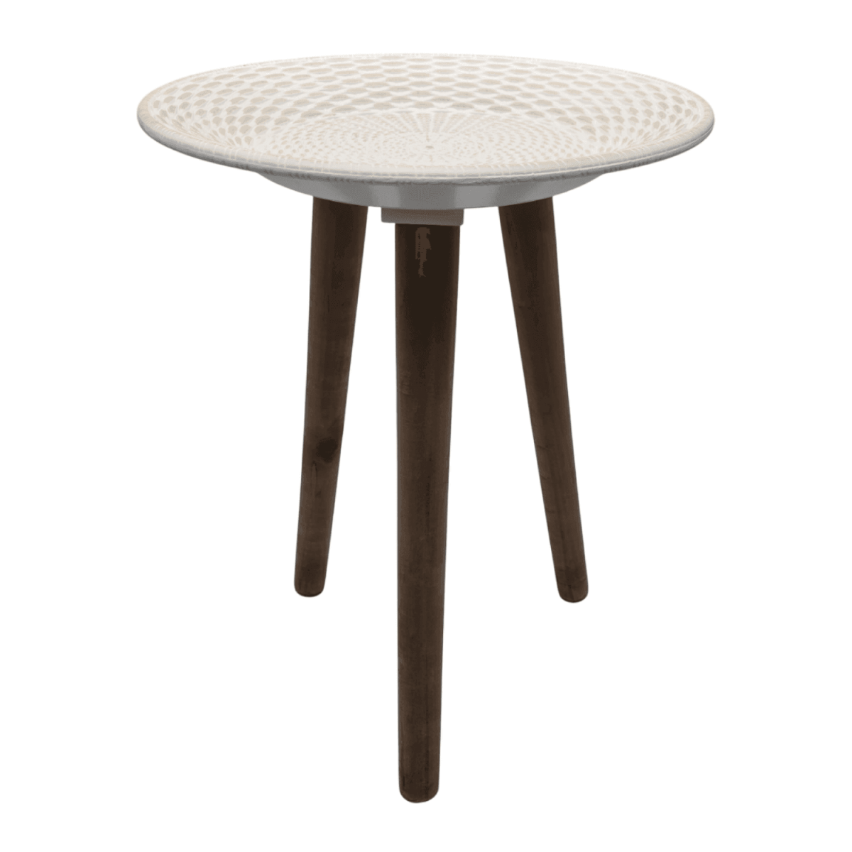 Mesa De Centro Redonda Blanca Mesa Lateral Auxiliar Living - Fliperex