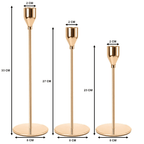 Set 3 Candelabros Porta Velas Dorado Decora Centro De Mesa - Fliperex