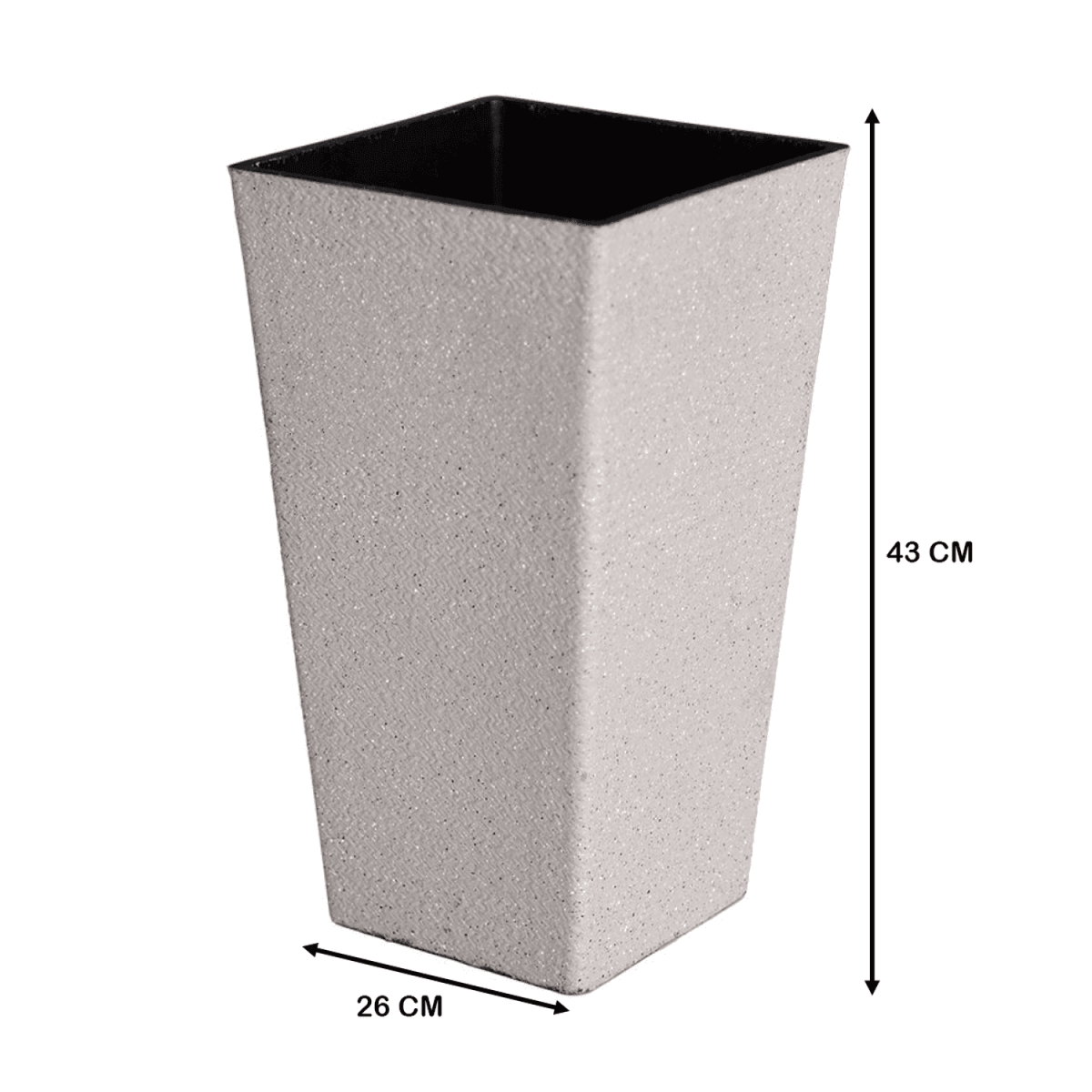 Macetero Plastico Alargado Premium Base Cuadrada Conica - Fliperex