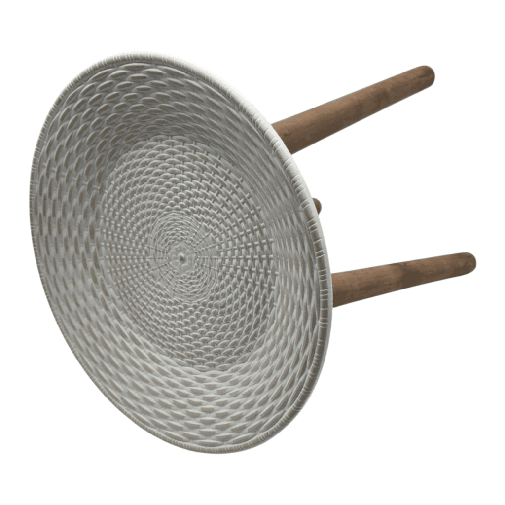 Mesa De Centro Redonda Blanca Mesa Lateral Auxiliar Living - Fliperex