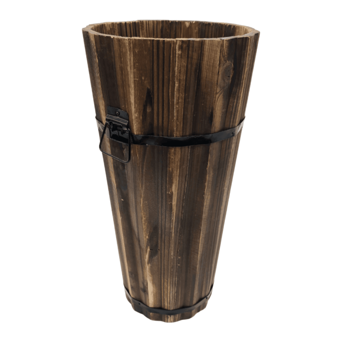 Macetero De Madera Tipo Barril Largo Bajo Jardin Terraza L - Fliperex