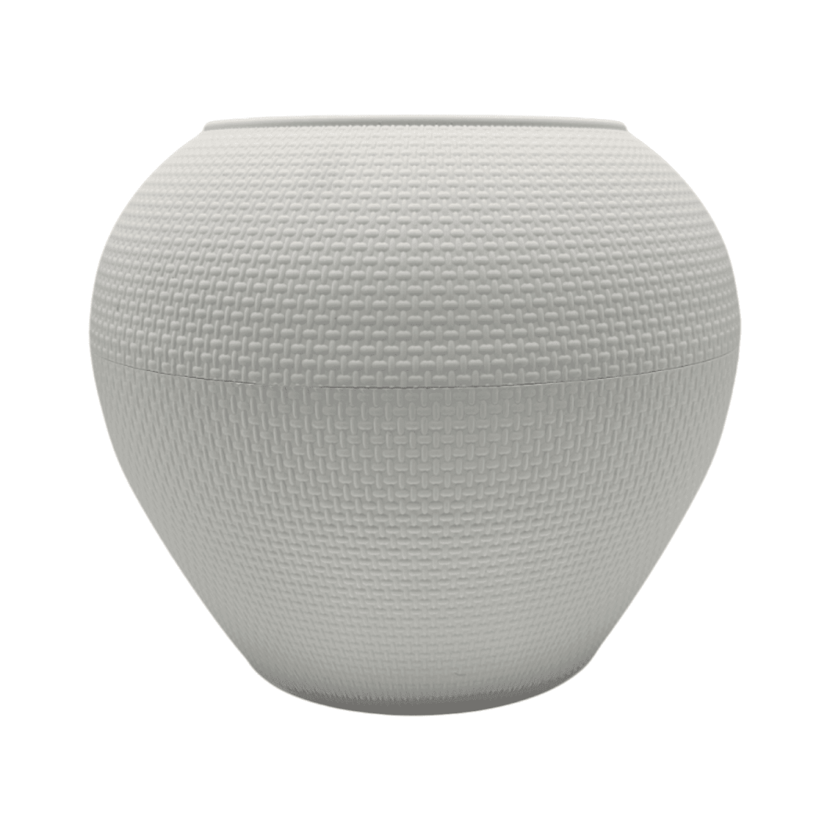 Macetero Plastico Redondo Ovalado Moderno Con Textura S - Fliperex