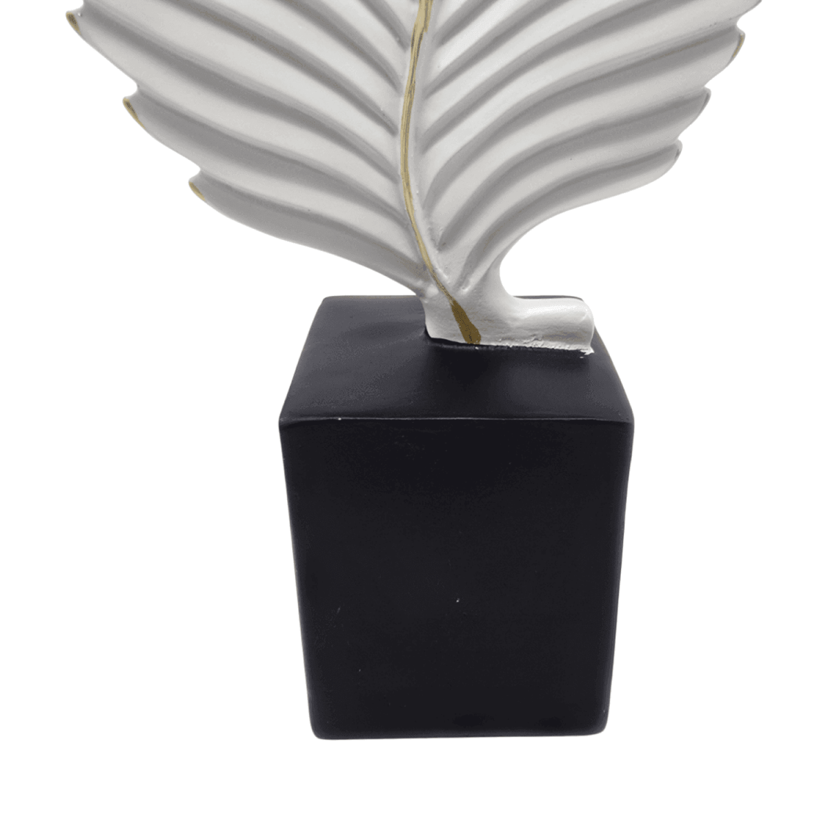 Figura Adorno De Hoja Blanca Decorativa En Resina Moderna M - Fliperex