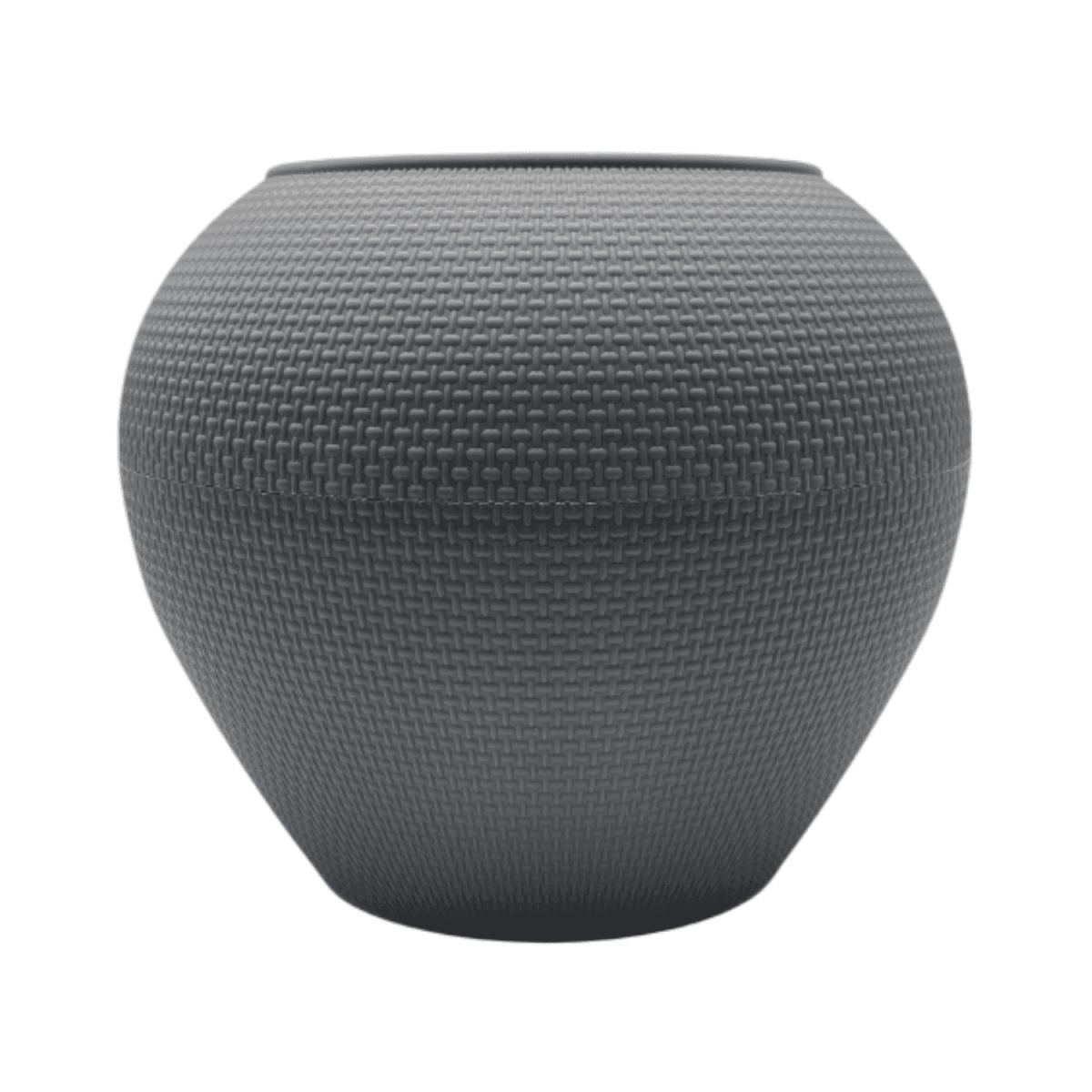 Set 2 Maceteros Plastico Redondo Ovalado Moderno Textura L - Fliperex