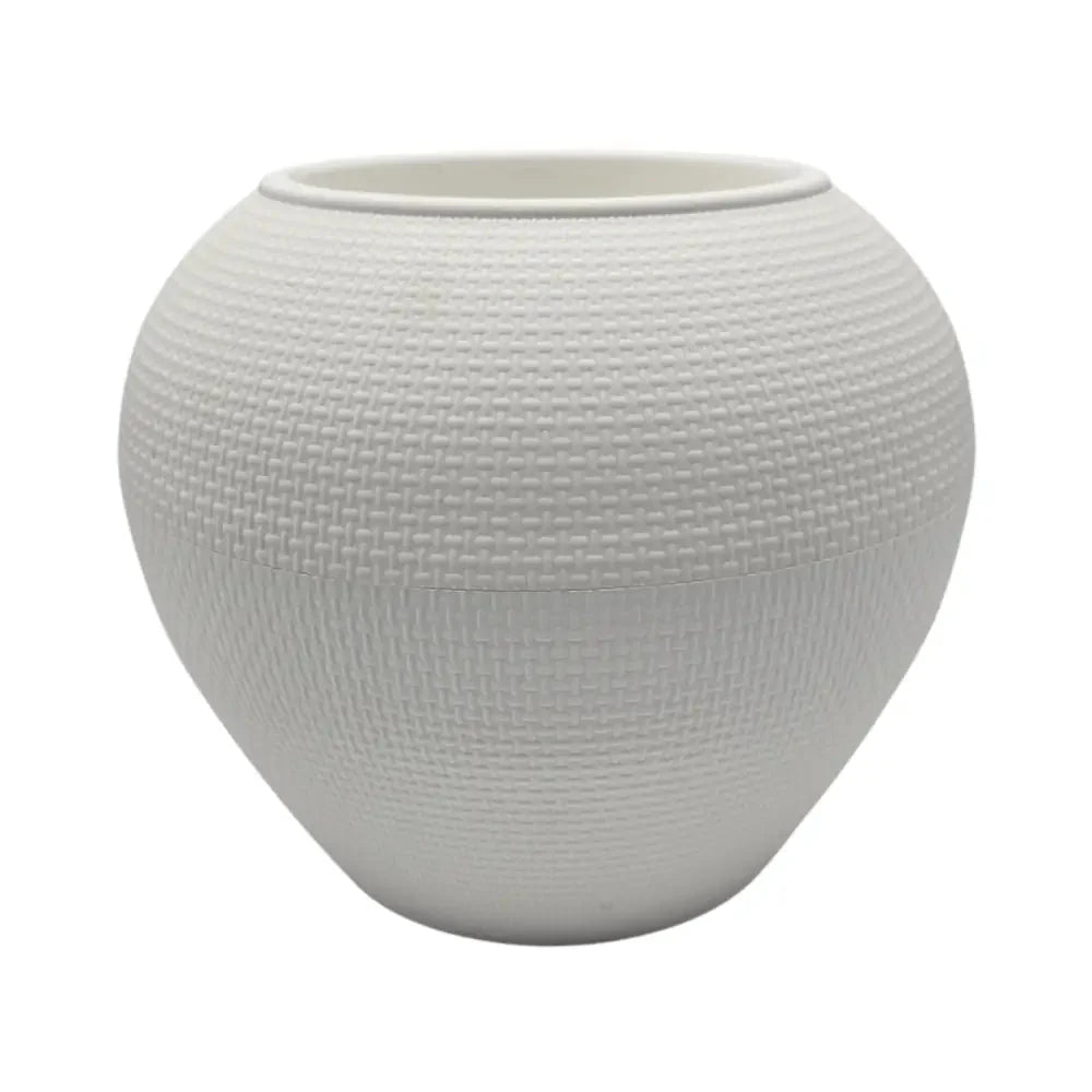 Macetero Plastico Redondo Ovalado Moderno Con Textura L