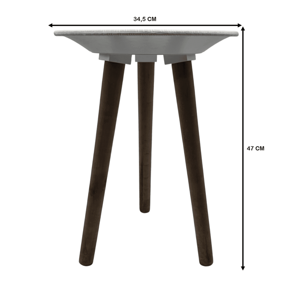 Mesa De Centro Redonda Blanca Mesa Lateral Auxiliar Living - Fliperex