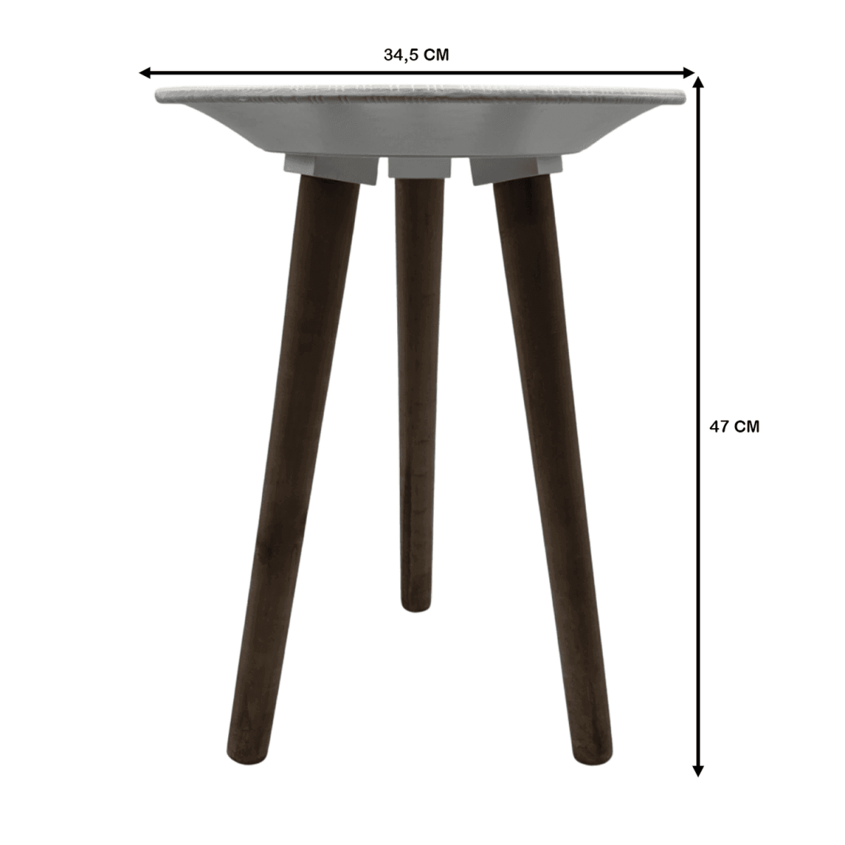 Mesa De Centro Redonda Blanca Mesa Lateral Auxiliar Living - Fliperex