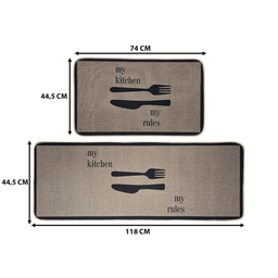 Set 2 Alfombras De Cocina Goma Antideslizante My Kitchen - Fliperex