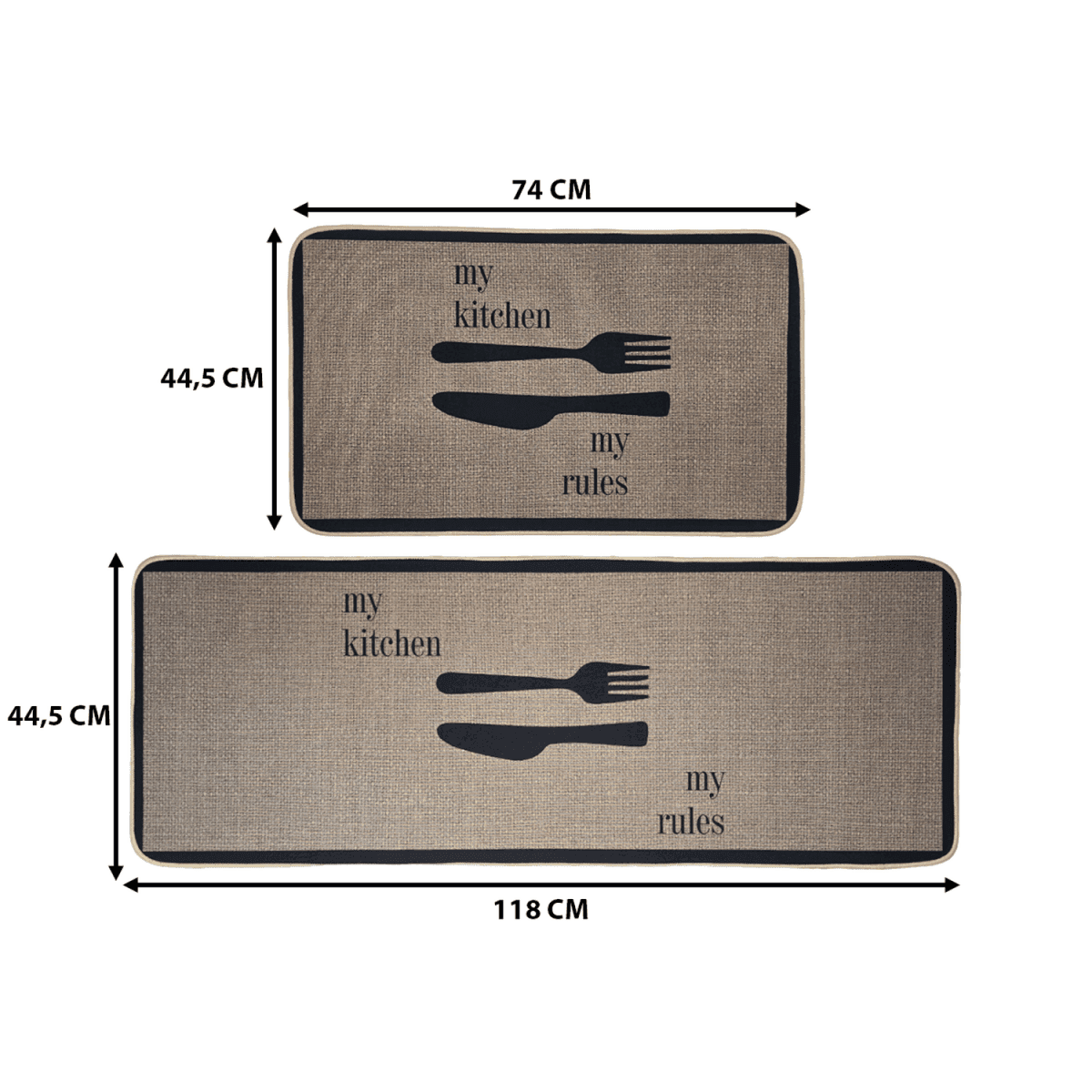 Set 2 Alfombras De Cocina Goma Antideslizante My Kitchen - Fliperex