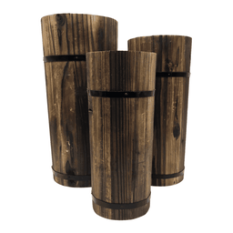 Macetero De Madera Tipo Barril Largo Alto Jardin Terraza S - Fliperex